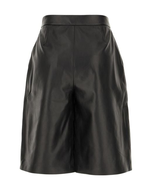 Boss Gray Sleek Leather Shorts
