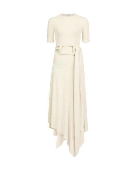 Alaïa White Belted Jersey Dress
