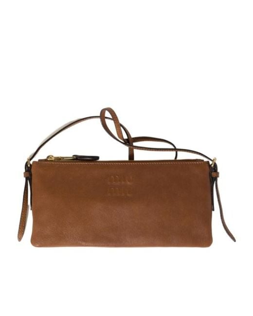 Miu Miu Brown Mini Leather Shoulder Bag
