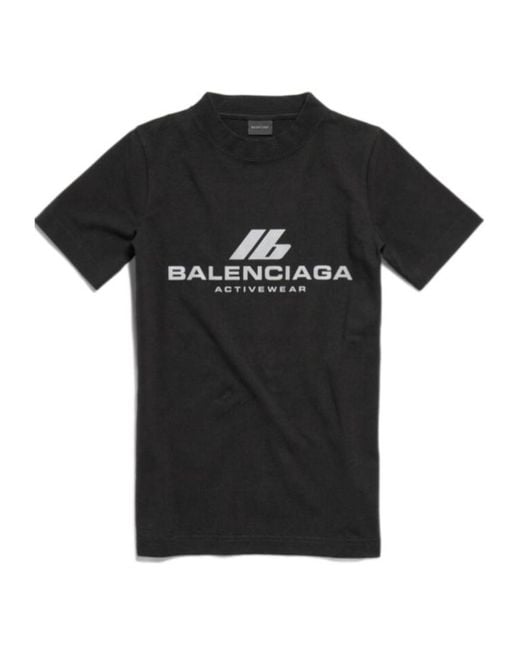Balenciaga Black Activewear Fitted T-Shirt