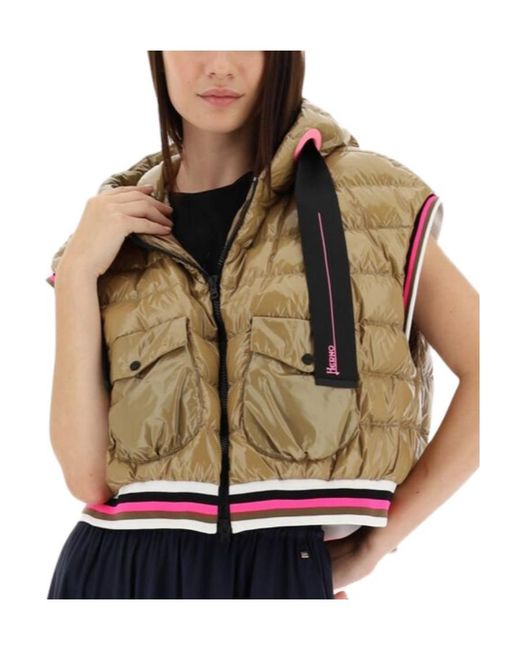 Herno Metallic Glossy Zip-Up Padded Vest