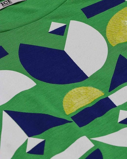 Iceberg Green Printed Sleeveless T-Shirt