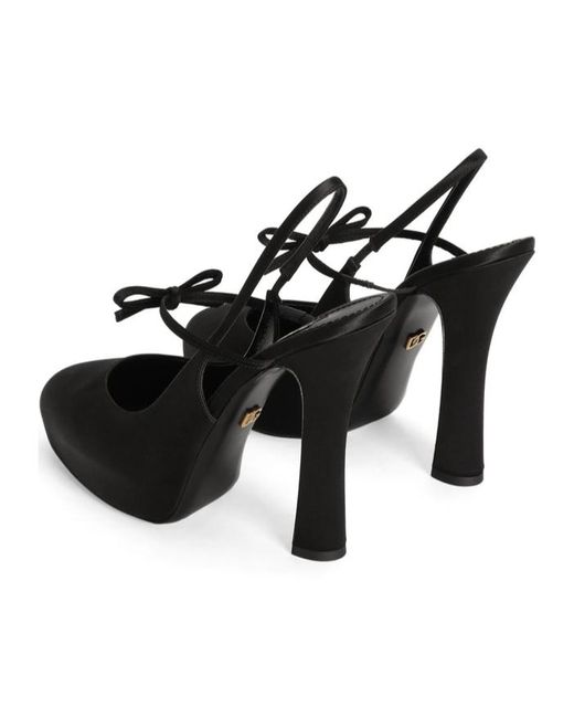 Dolce & Gabbana Black Satin Pumps Viscose