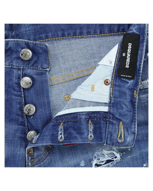 DSquared² Blue Button Denim Shorts