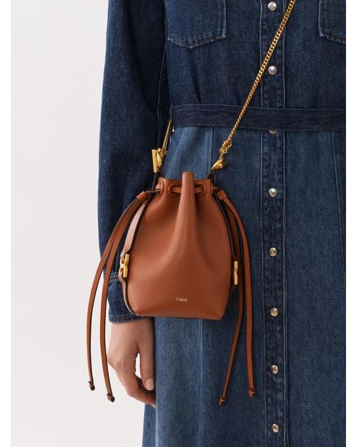 Chloé Brown Chloé Marcie Micro Bucket Bag