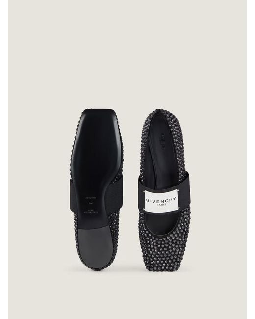 Givenchy Black Sliced Square Ballet Flats