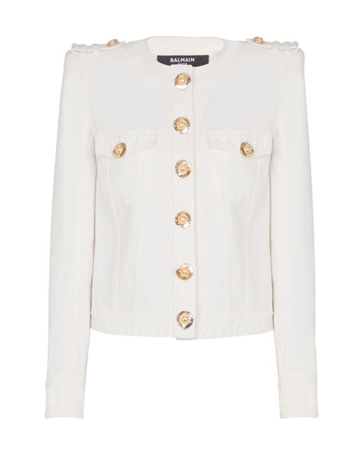 Balmain White Denim Jacket