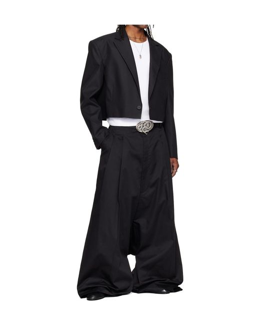 Lu'u Dan Black Slashed Long-Sleeved Blazer for men