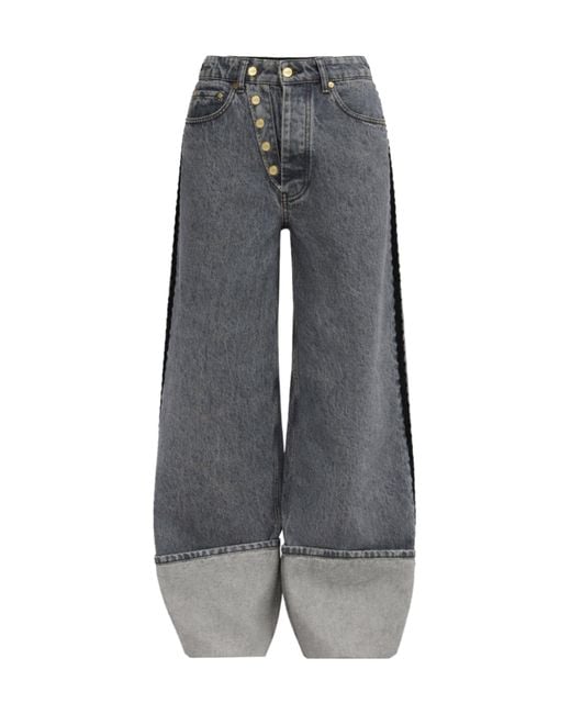 Ganni Gray Belt Loop Jeans
