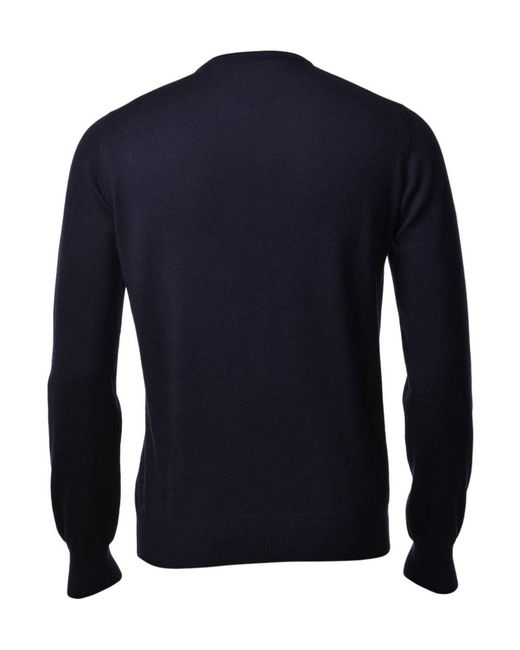 Gran Sasso Blue V-Neck Knitted Pullover for men