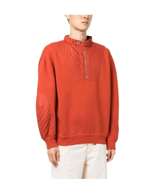 Isabel Marant Orange Half-Zip Panelled Sweatshirt for men