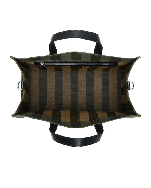 Fendi Green Club Crest Embroidered Tote Bag for men
