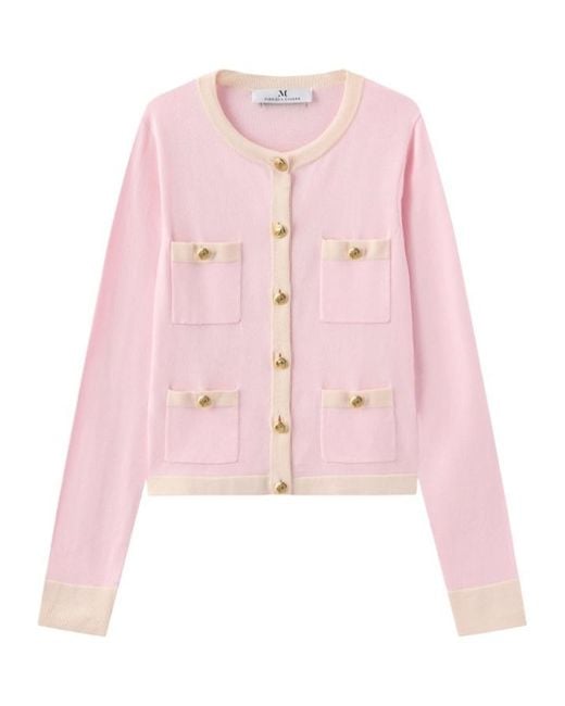 Marissa Chiara Pink Long-Sleeved Knitted Cardigan