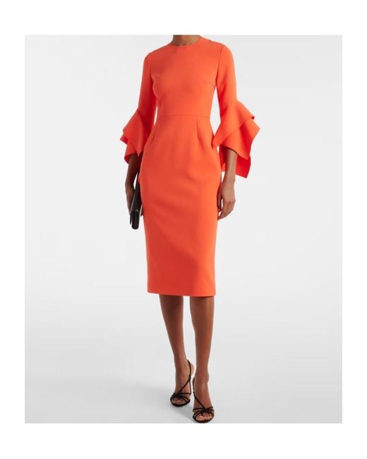 Roksanda Red Ruffled Midi Dress