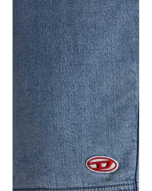 DIESEL Blue Logo-Patch Denim Shorts for men