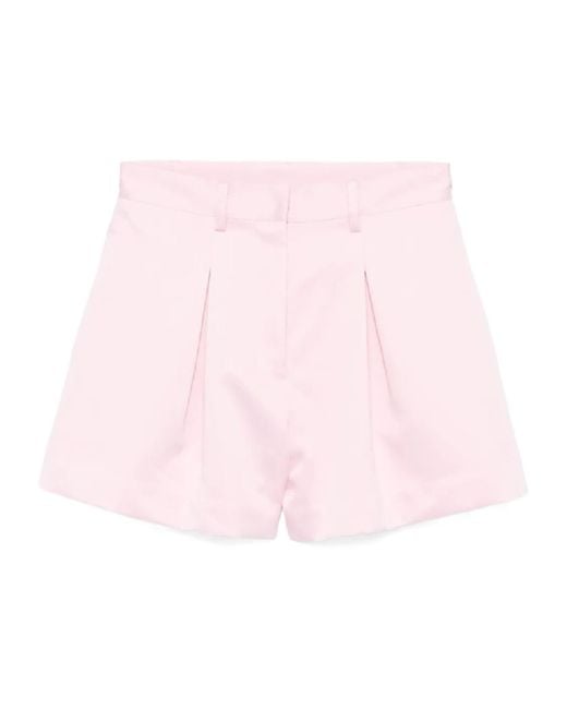 ROTATE BIRGER CHRISTENSEN Satin High Waist Shorts in Pink | Lyst