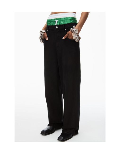 Alexander Wang Black Stacked Draped Jeans