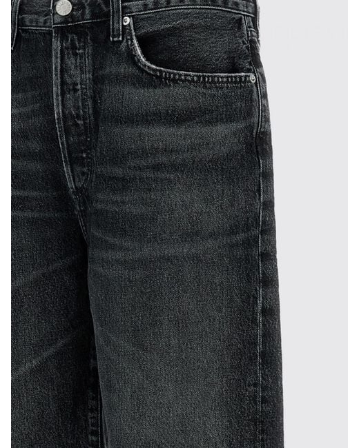 Agolde Black Anson Buttoned Shorts for men