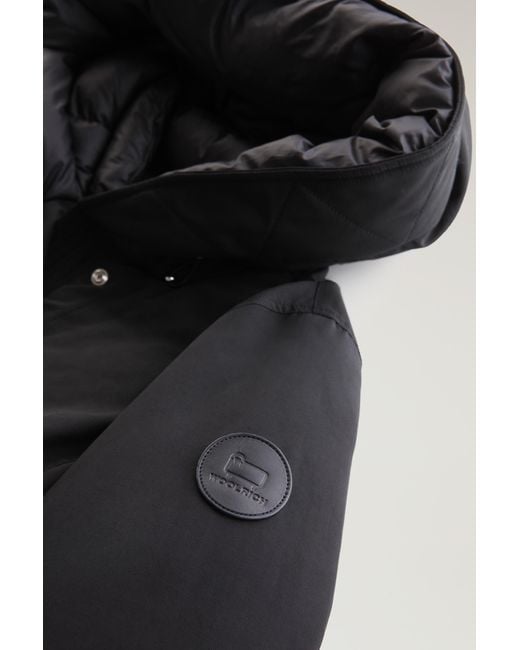 Woolrich Black Weoka Logo-Patch Down-Padded Parka