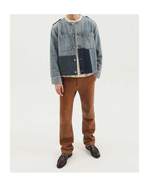 1989 STUDIO Gray Panelled Denim Jacket for men