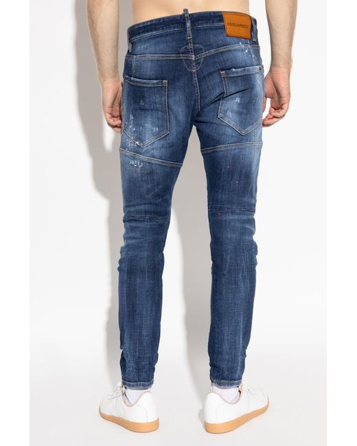 DSquared² Blue Distressed Biker Jeans for men
