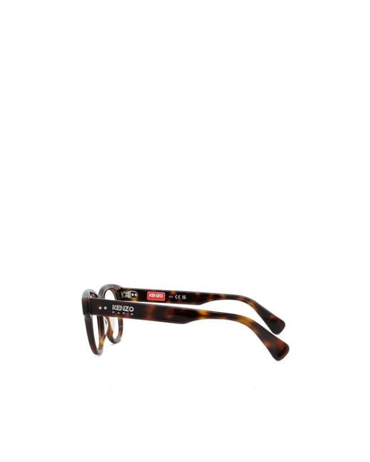 KENZO White Wayfarer-Frame Logo Printed Glasses