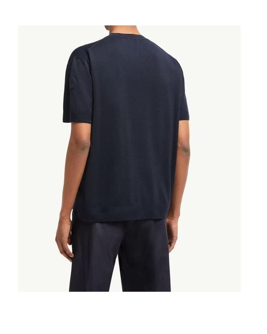 Moncler Black Silk Cotton T-Shirt for men