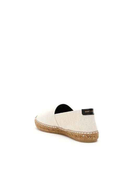 Saint Laurent Black Logo Embroidered Slip-On Espadrilles