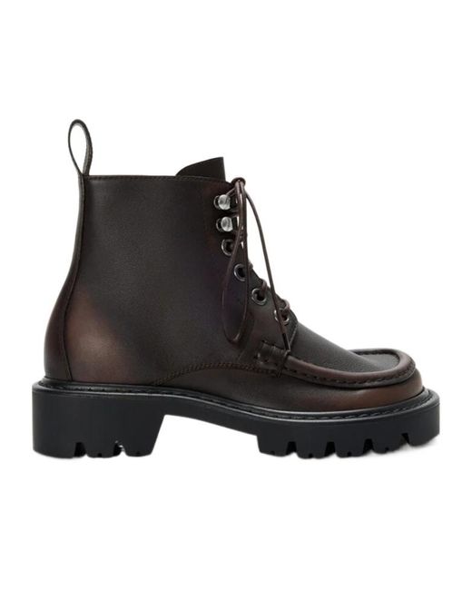 Loewe Black Lace-Up Zip-Fastening Boots