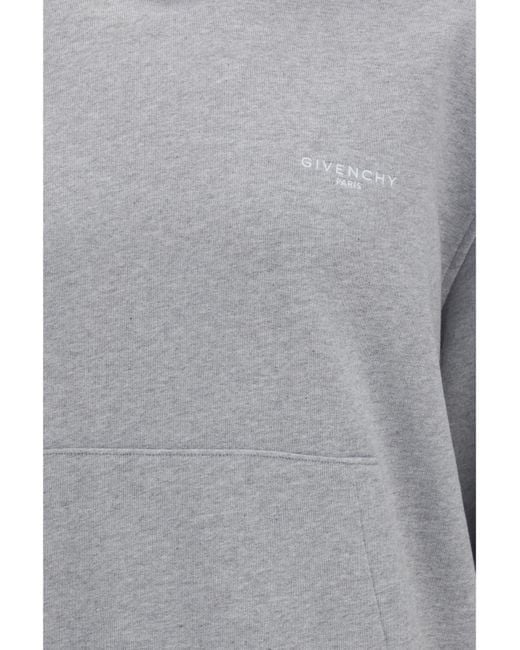 Givenchy Gray Couture Seam Logo Hoodie for men