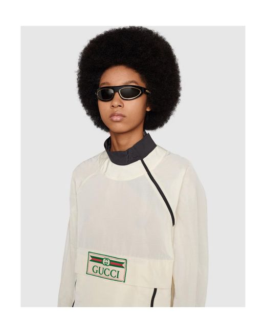 Gucci White Logo Patch Nylon Sweatshirt