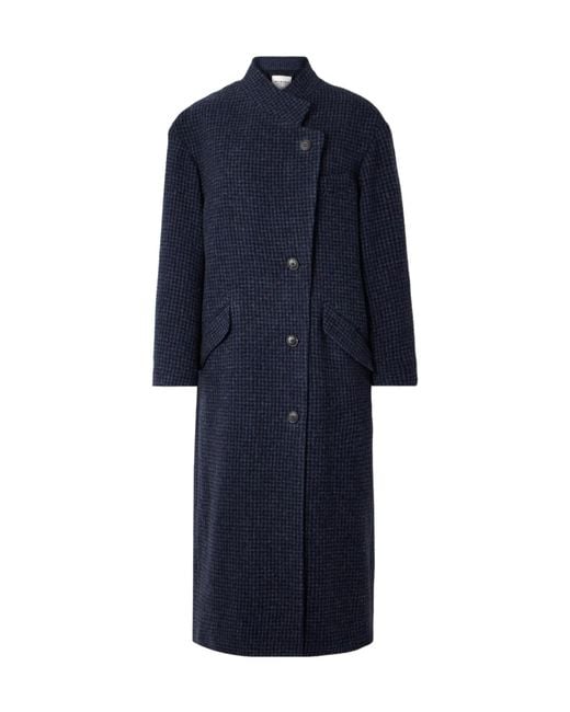 Isabel Marant Blue Houndstooth Wool Coat