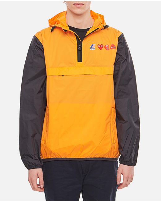 COMME DES GARÇONS PLAY Orange Logo Hooded Casual Jacket for men