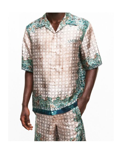 Amiri Blue Printed Short-Sleeve Shirt for men