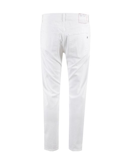 Dondup White Dian Carrot Fit Jeans for men