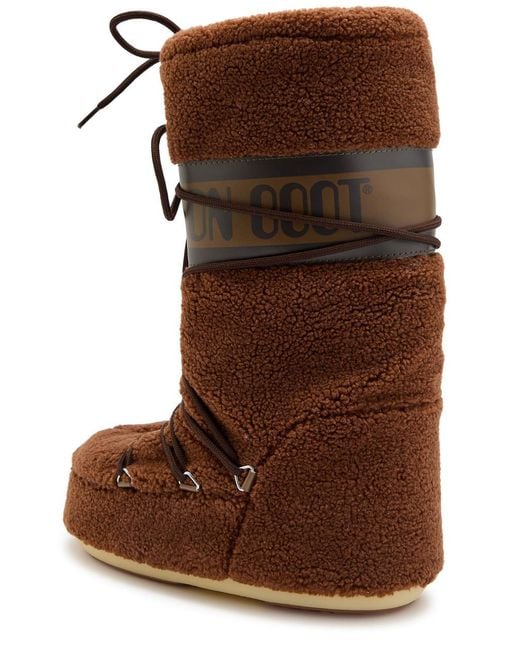 Moon Boot Brown Fleece Mid-Calf Snow Boots