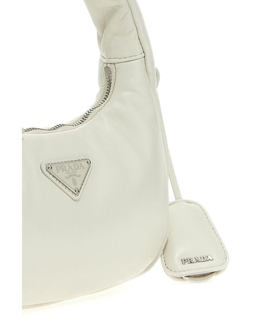 Prada White Padded Mini Tote Bag
