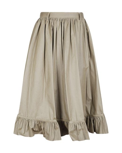 MM6 by Maison Margiela Natural Elasticated Waistband Ruffled Skirt