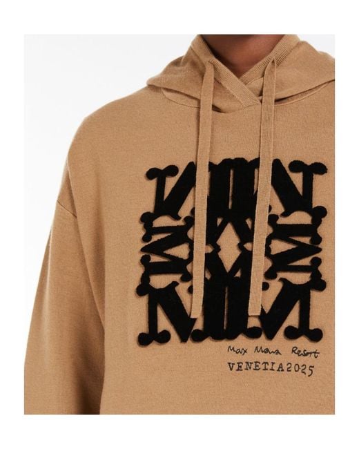 Max Mara Natural Drawstring Long-Sleeved Hoodie