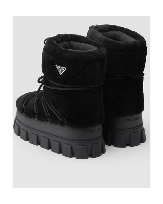 Prada Black Shearling Après Ski Booties for men