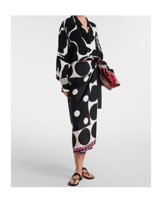 Dries Van Noten Black Embellished Patent Leather Flip-Flops