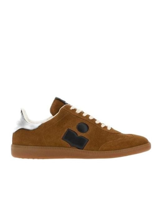 Isabel Marant Brown Logo Printed Low-Top Sneakers