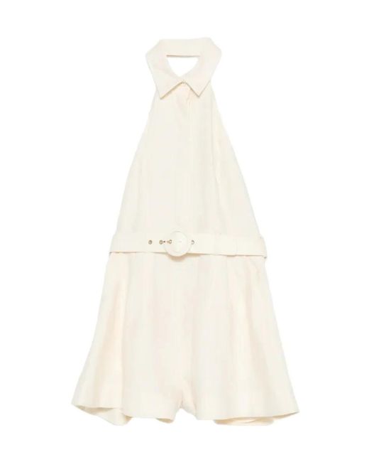 Zimmermann White Belted Collar Playsuit