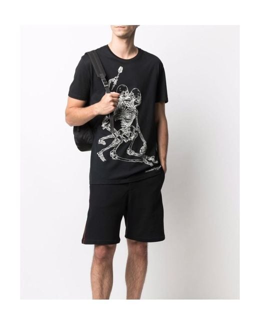 McQueen Black Logo Printed Sweat Shorts for men
