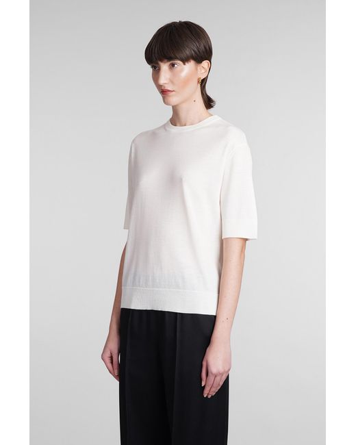 Jil Sander White Crewneck Knitted T-Shirt