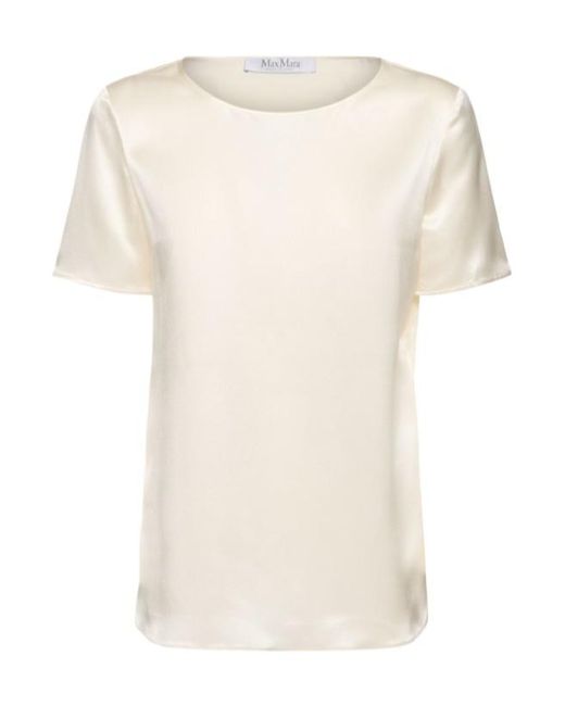 Max Mara White Round-Collar Short-Sleeve Top