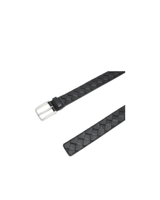 Bottega Veneta White Woven Buckled Belt for men
