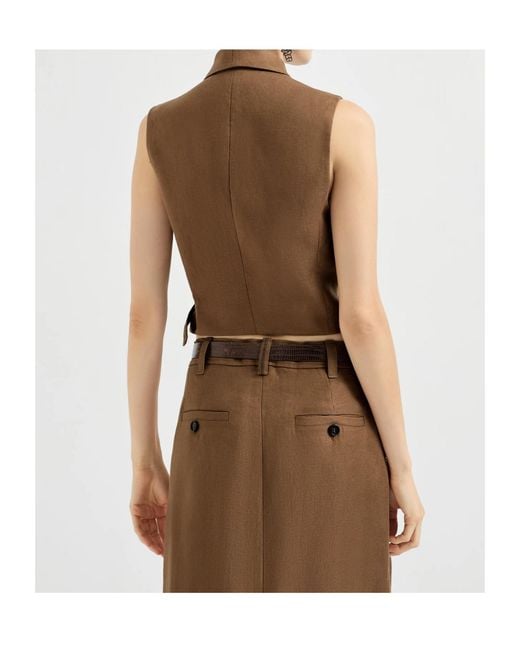 Brunello Cucinelli Brown Diagonal Vest
