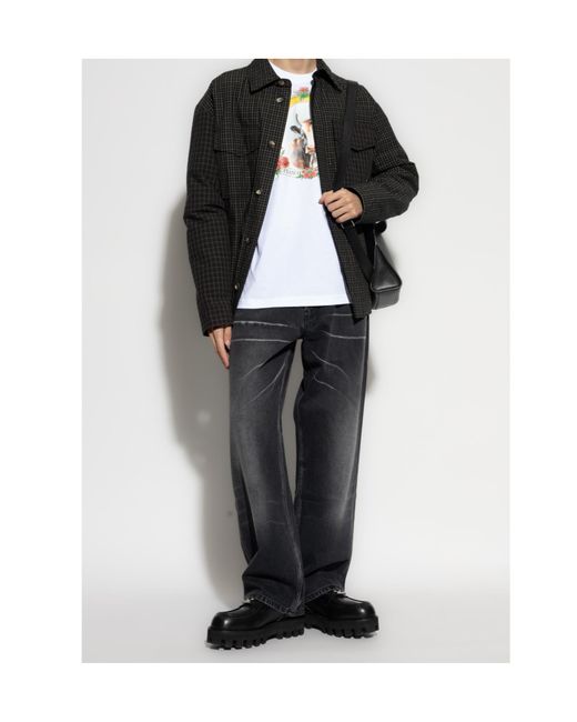 Moschino Black Faded Straight Leg Jeans for men