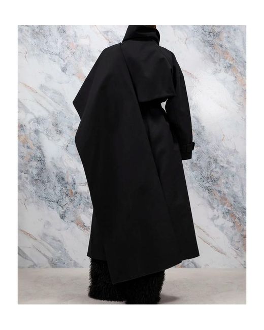Entire studios Black Long-Sleeve Trench Coat for men